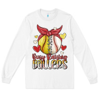 White busy raising ballers Long Sleeve Tee - MaliasSmallBusiness