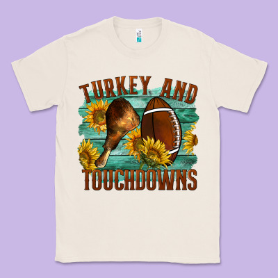 Turkey And Touchdowns Classic Tee Designed By Lillyallendesigns