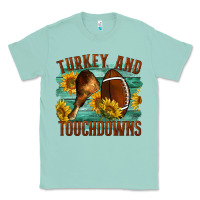 Seafoam Turkey And Touchdowns Classic Tee - LillyAllenDesigns