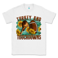 White Turkey And Touchdowns Classic Tee - LillyAllenDesigns