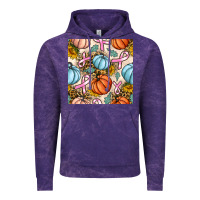 Cloud Purple breast cancer awareness with pumpkin and leopard seamless pattern Vintage Hoodie - BundleAndBundleShop