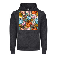 Vintage Black breast cancer awareness with pumpkin and leopard seamless pattern Vintage Hoodie - BundleAndBundleShop