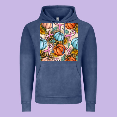 Breast Cancer Awareness With Pumpkin And Leopard Seamless Pattern Vintage Hoodie Designed By Bundleandbundleshop