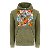 Vintage Olive breast cancer awareness with pumpkin and leopard seamless pattern Vintage Hoodie - BundleAndBundleShop