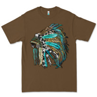 Cacao indian feather headdress with western  patterns Premium Tee - RanaPortraitStore