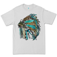 Dove Grey indian feather headdress with western  patterns Premium Tee - RanaPortraitStore