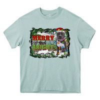Arona merry and bright pitbull with farm Heavy Core Tee - RanaPortraitStore