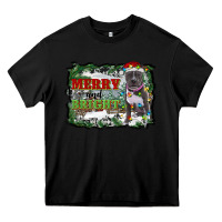 Black merry and bright pitbull with farm Heavy Core Tee - RanaPortraitStore