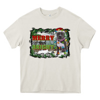 Cream merry and bright pitbull with farm Heavy Core Tee - RanaPortraitStore