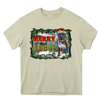 Mossy merry and bright pitbull with farm Heavy Core Tee - RanaPortraitStore