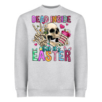 Heather Grey dead inside but it's easter Heavyweight Sweatshirt - Jasminsmagicworld