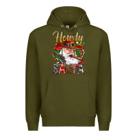 Army Green Howdy Santa Premium Hoodie - NancyCooperArtShop