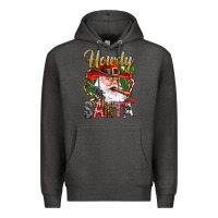 Charcoal Heather Howdy Santa Premium Hoodie - NancyCooperArtShop