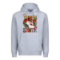 Heather Grey Howdy Santa Premium Hoodie - NancyCooperArtShop