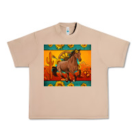 Burro western sunset galloping horse sunflower Urban Heavy Tee - Artiststas