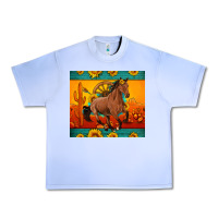 Grape Ice western sunset galloping horse sunflower Urban Heavy Tee - Artiststas