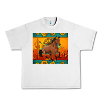 Lunar Rock western sunset galloping horse sunflower Urban Heavy Tee - Artiststas
