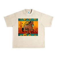 Sandshell western sunset galloping horse sunflower Urban Heavy Tee - Artiststas