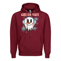 Burgundy chill out christmas snowman Zipper Hoodie - MaliasSmallBusiness