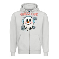 Dove Grey chill out christmas snowman Zipper Hoodie - MaliasSmallBusiness
