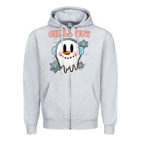 Heather Grey chill out christmas snowman Zipper Hoodie - MaliasSmallBusiness