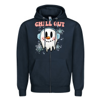Navy chill out christmas snowman Zipper Hoodie - MaliasSmallBusiness