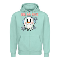 Seafoam chill out christmas snowman Zipper Hoodie - MaliasSmallBusiness