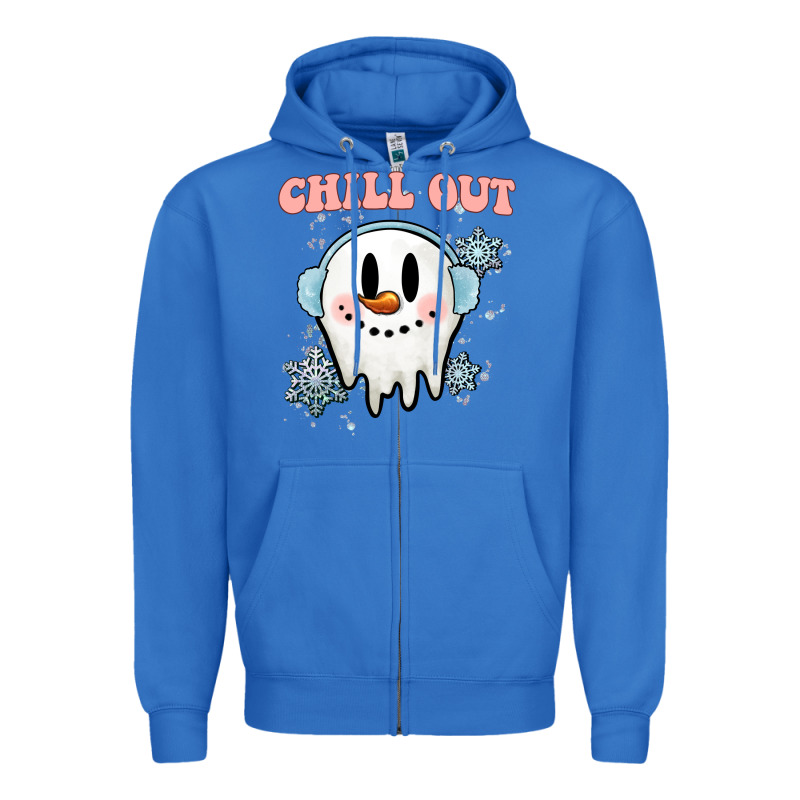 Chill Out Christmas Snowman Zipper Hoodie by MaliasSmallBusiness | Teevron