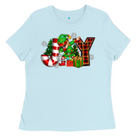 Baby Blue christmas joy elf Ladies Tee - Zillion Design Studio