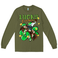 Army Green lucky cowboy Long Sleeve Tee - MaliasSmallBusiness