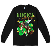 Black lucky cowboy Long Sleeve Tee - MaliasSmallBusiness