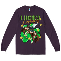 Plum lucky cowboy Long Sleeve Tee - MaliasSmallBusiness