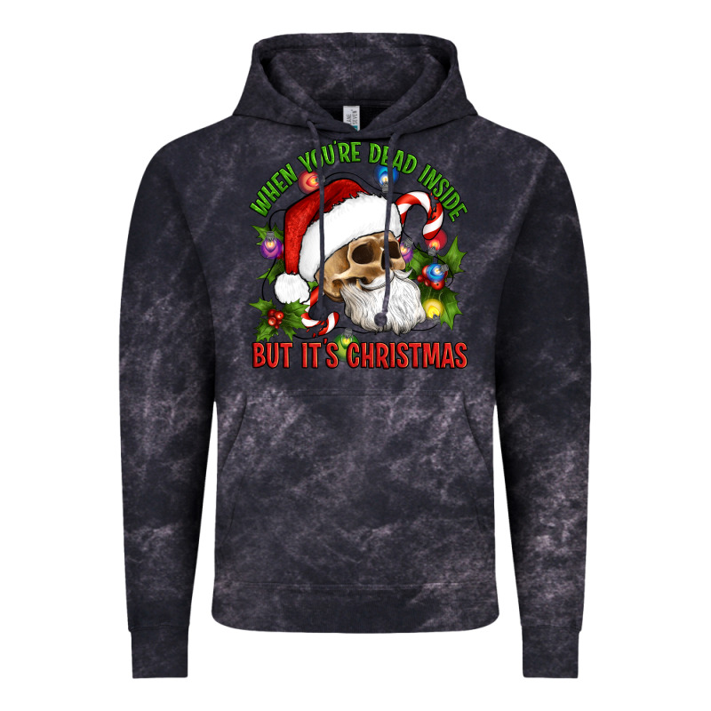When You're Dead Inside But It's Christmas Hippie Skeleton Santa Vintage Hoodie by Artiststas | Teevron