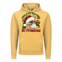 Vintage Mustard When You're Dead Inside But It's Christmas Hippie Skeleton Santa Vintage Hoodie - Artiststas