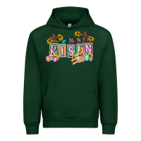 Forest Green He is risen Easter  Easter Day Urban Hoodie - CowGirlArtShop