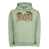 Pigment Oil Green He is risen Easter  Easter Day Urban Hoodie - CowGirlArtShop