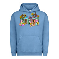 Pigment Pebble Blue He is risen Easter  Easter Day Urban Hoodie - CowGirlArtShop