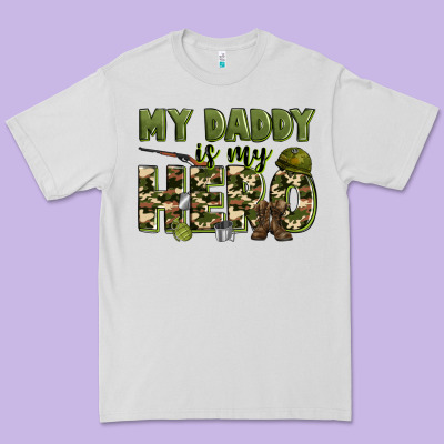 My Daddy Is My Hero Army Premium Tee Designed By Zillion Design Studio