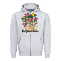 Heather Grey the plant lover Zipper Hoodie - MaliasSmallBusiness