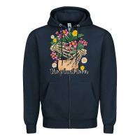 Navy the plant lover Zipper Hoodie - MaliasSmallBusiness