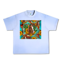 Grape Ice sunflowers and cactus horses turquoise aztec leopard background Urban Heavy Tee - Artiststas