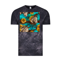 Cloud Black appaloosa horses and sunflowers seamless pattern Vintage Tee - BundleAndBundleShop