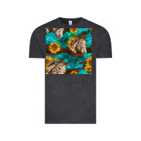 Vintage Black appaloosa horses and sunflowers seamless pattern Vintage Tee - BundleAndBundleShop