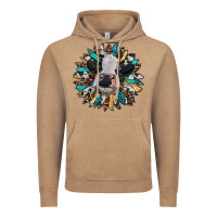 Vintage Coffee baby cow with sunflower Vintage Hoodie - RanaPortraitStore