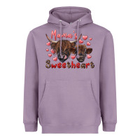 Lavender mama's sweetheart highland cow and calf Heavyweight Hoodie - RanaPortraitStore
