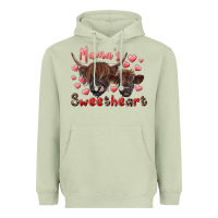 Matcha mama's sweetheart highland cow and calf Heavyweight Hoodie - RanaPortraitStore