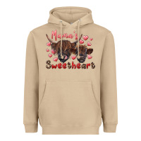 Mushroom mama's sweetheart highland cow and calf Heavyweight Hoodie - RanaPortraitStore