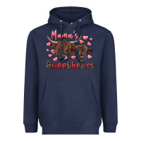 Navy mama's sweetheart highland cow and calf Heavyweight Hoodie - RanaPortraitStore