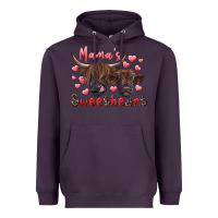 Plum mama's sweetheart highland cow and calf Heavyweight Hoodie - RanaPortraitStore