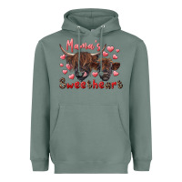 Sage mama's sweetheart highland cow and calf Heavyweight Hoodie - RanaPortraitStore